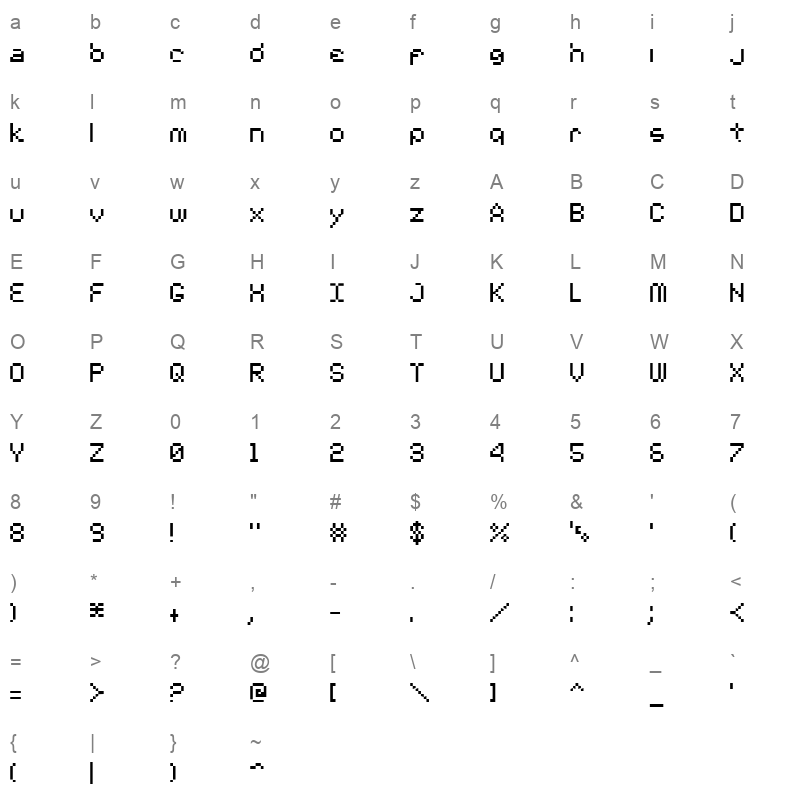 00 Starmap Truetype Regular Character Map