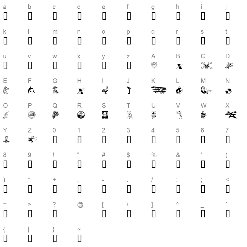 00MAGIA 1 Character Map