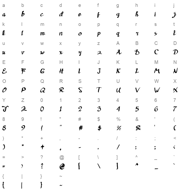 01 Regular Character Map