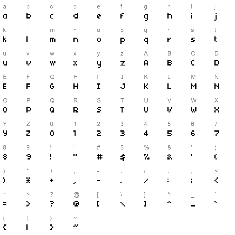 04b 03 Regular Character Map