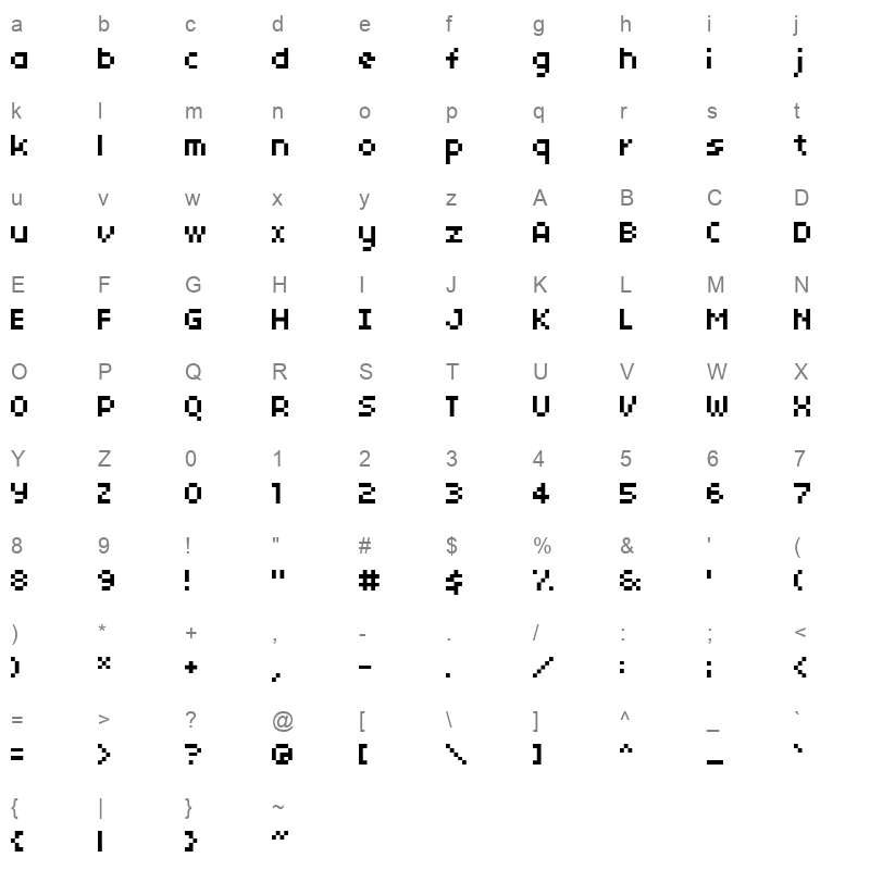 04B 03 Character Map