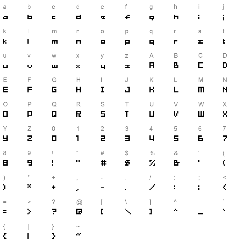 04b 03b Regular Character Map