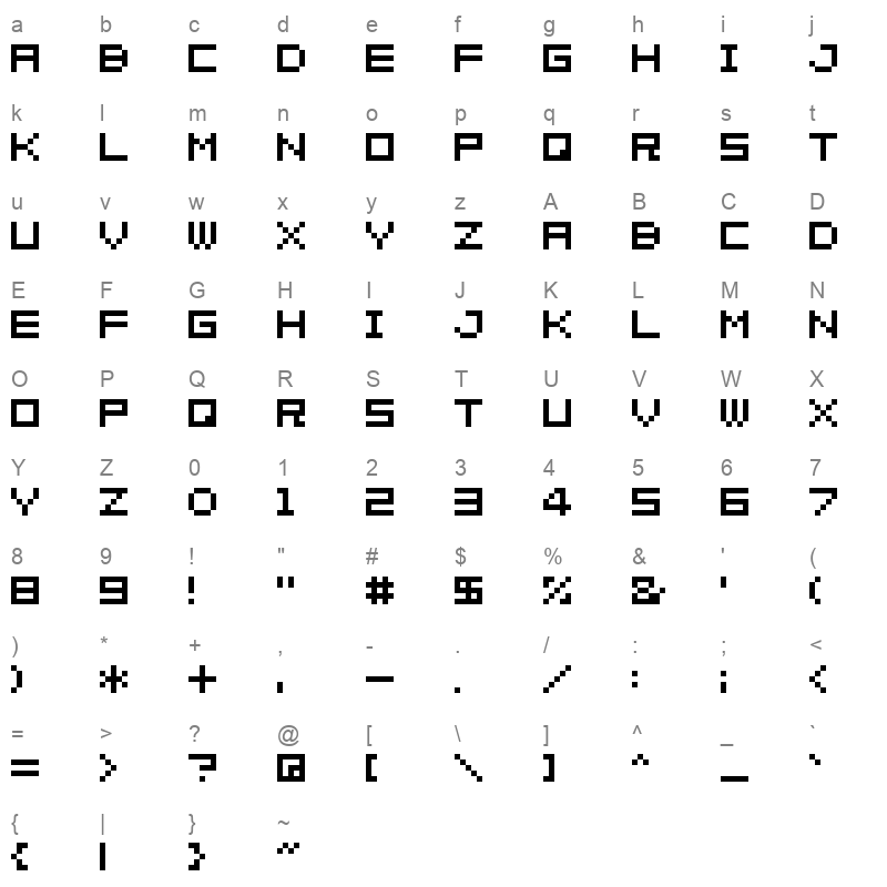 04b 08 Regular Character Map