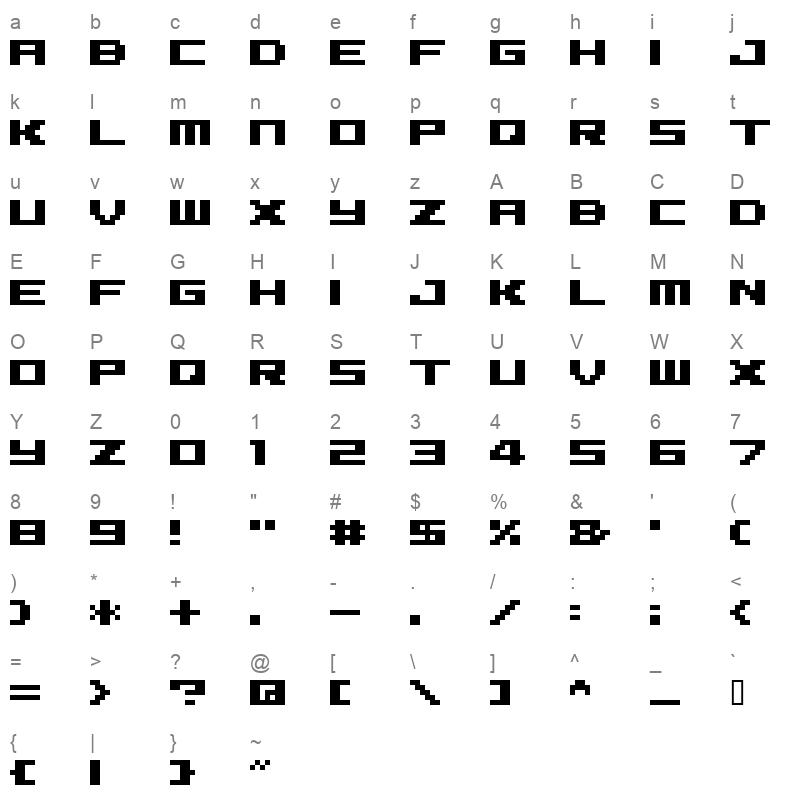 04b 09 Regular Character Map