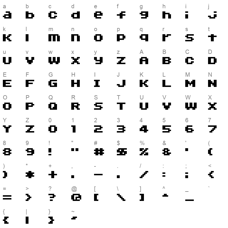 04b 11 Regular Character Map