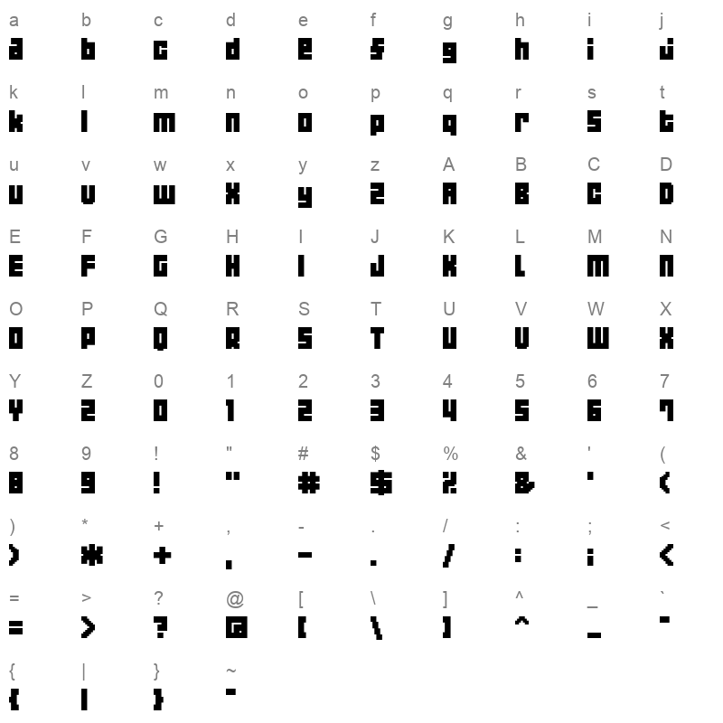 04b 19 Regular Character Map