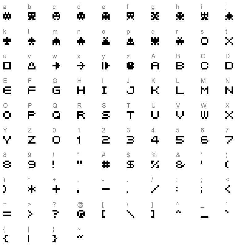 04b 21 Regular Character Map