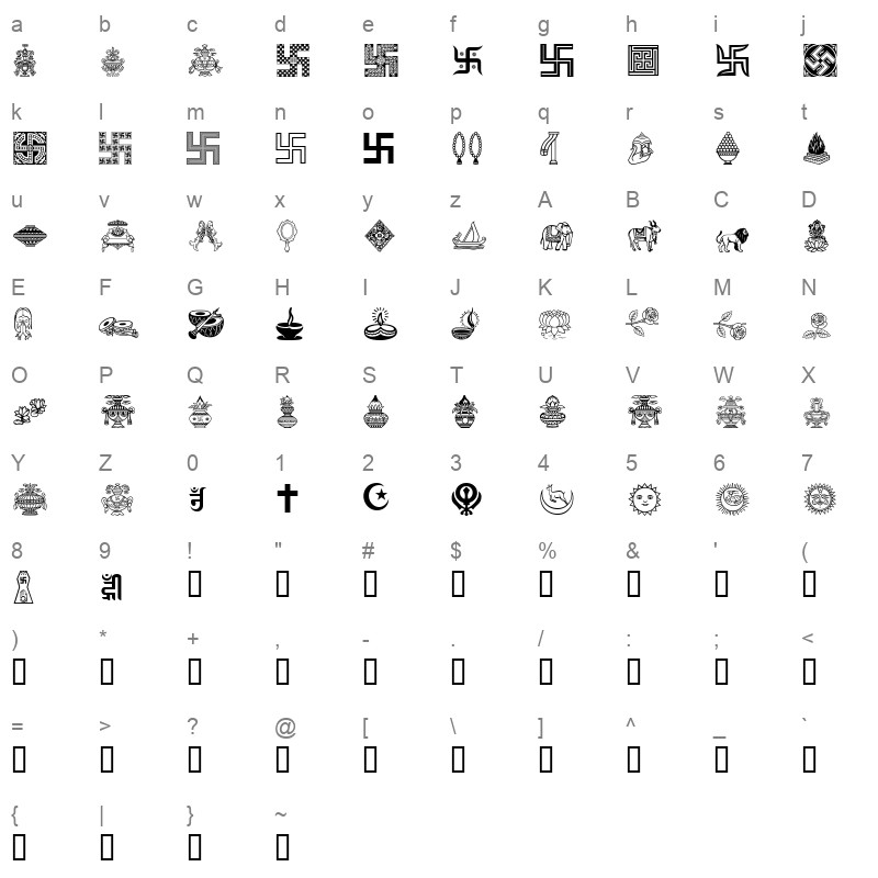 05Akruti Image Regular Character Map