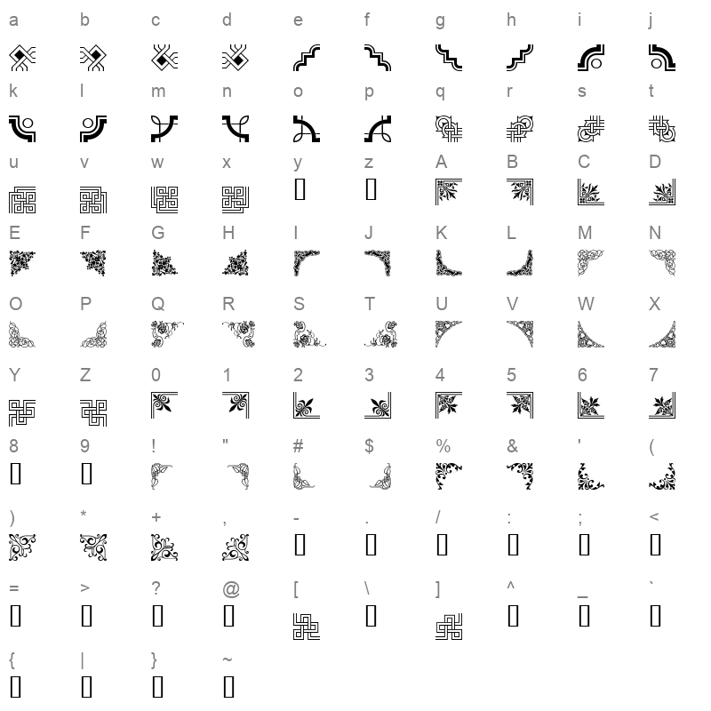 12Akruti Image Regular Character Map