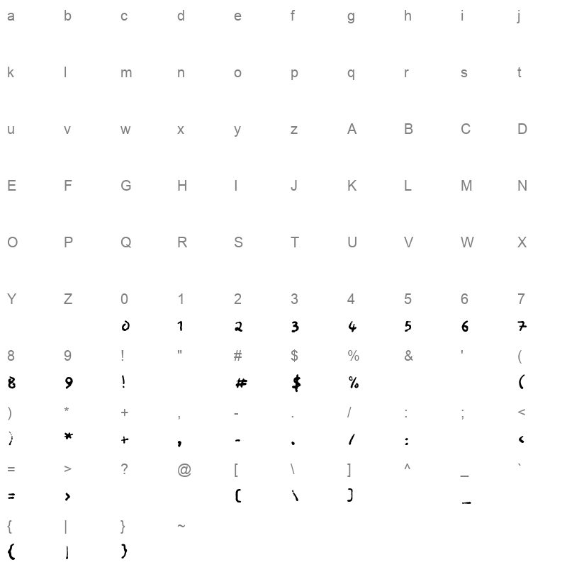 29LT Massira TippEx Character Map