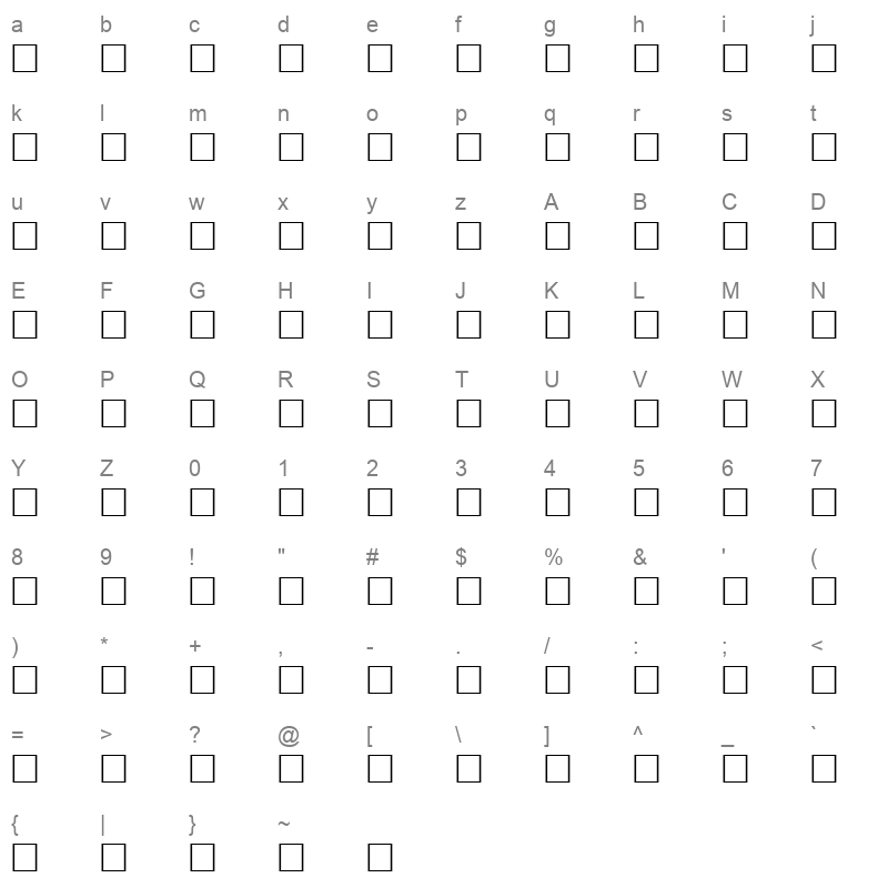 2HOR1SID Character Map