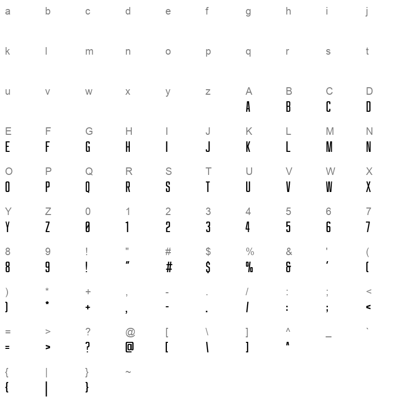 3900 Minutes Character Map