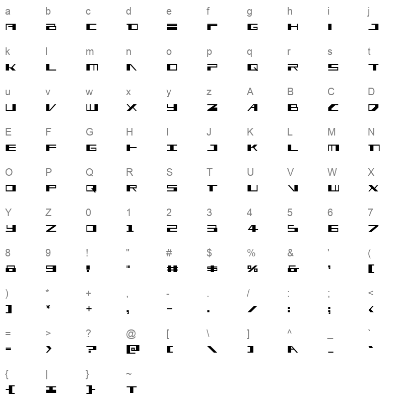 3AGLE Character Map