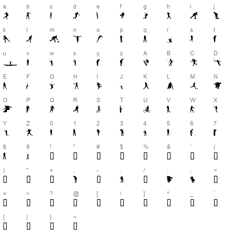 4YEOSP Character Map