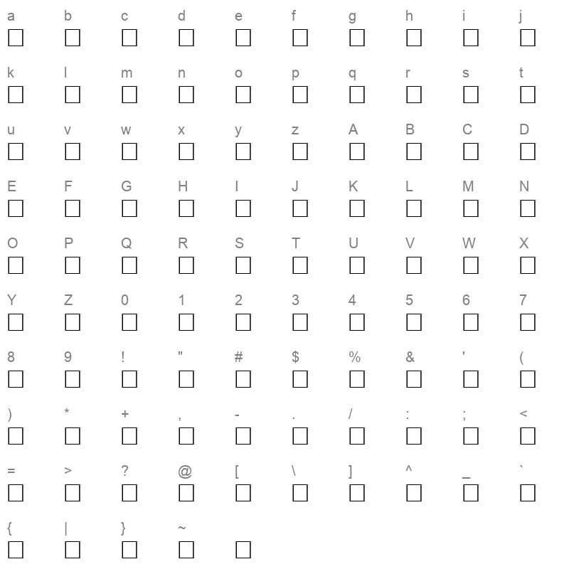 51ABSUR Character Map