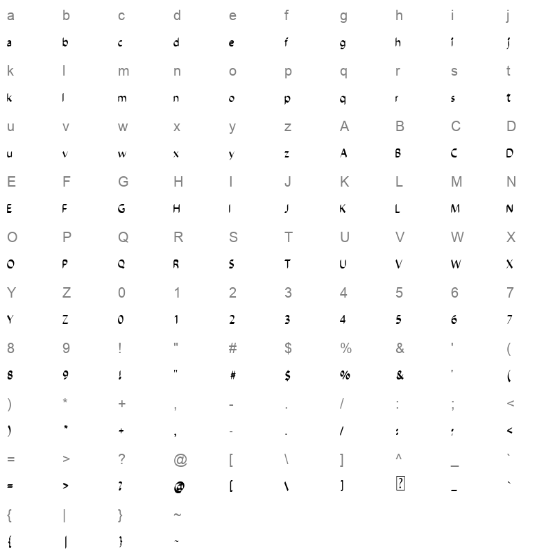 52djadli soumam Character Map