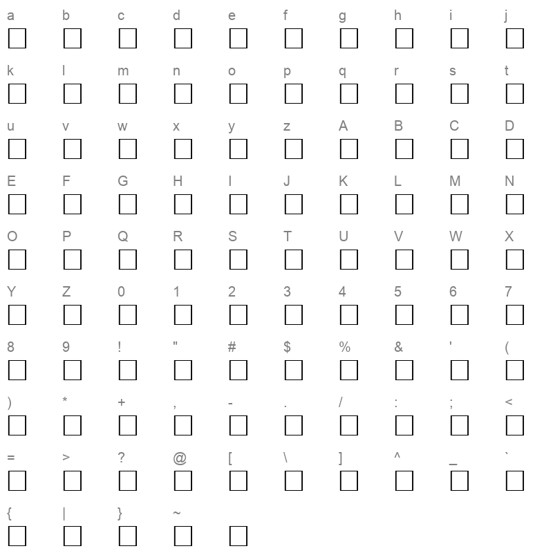 52MEIS Character Map