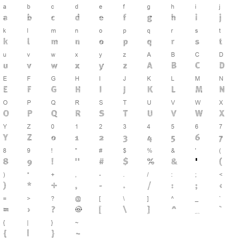A Bebedera Character Map