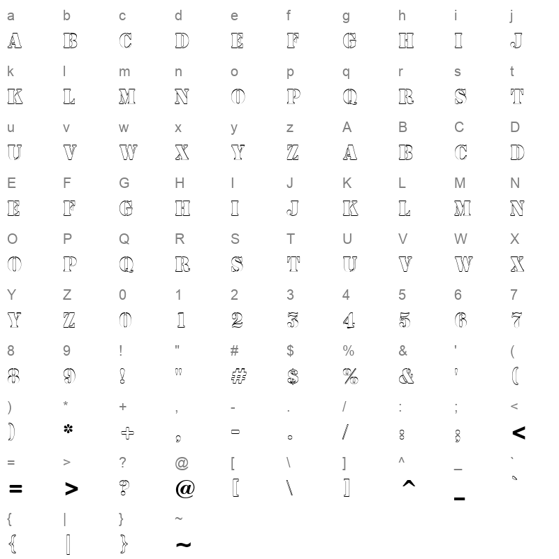 a stamper shape Character Map