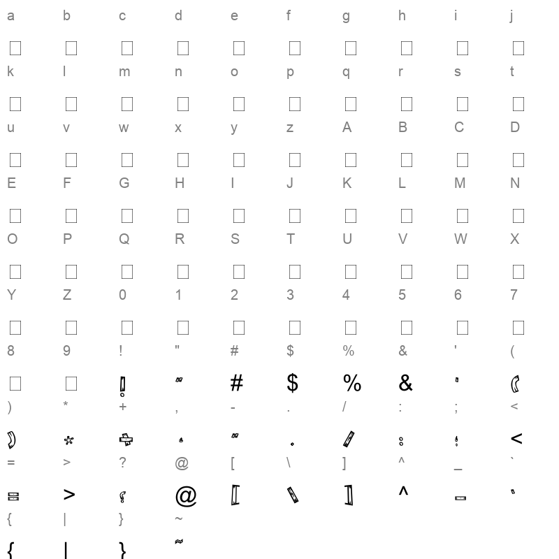 AA Sameer Khashab Bold Bold Character Map