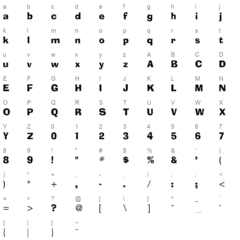 ab lib regular Character Map