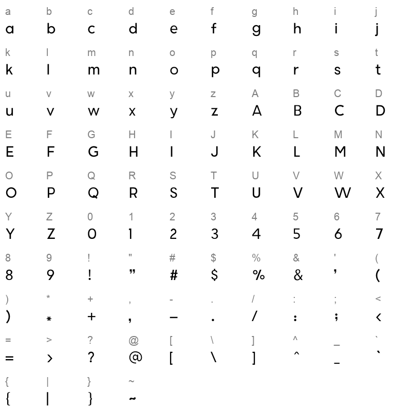 abd elrady pro regular Character Map