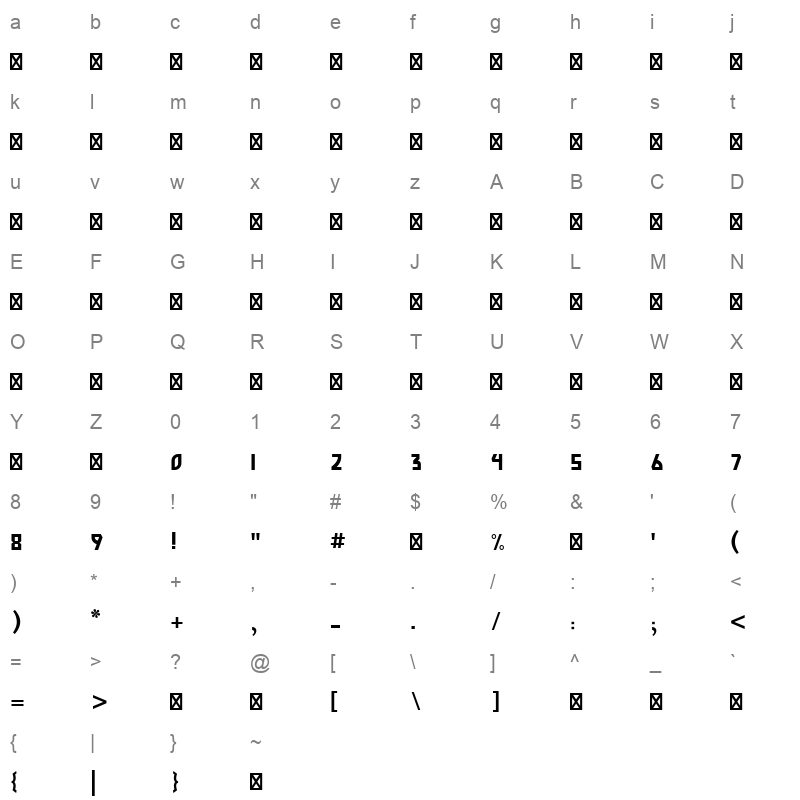 Abdo Joody Bold Character Map