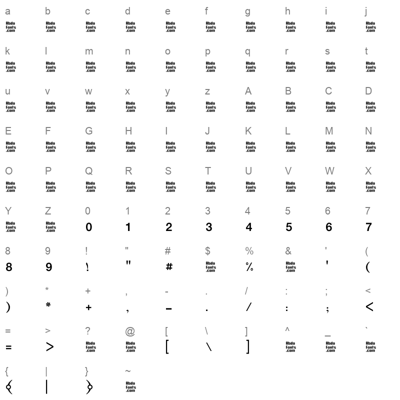 AbdoLine Character Map