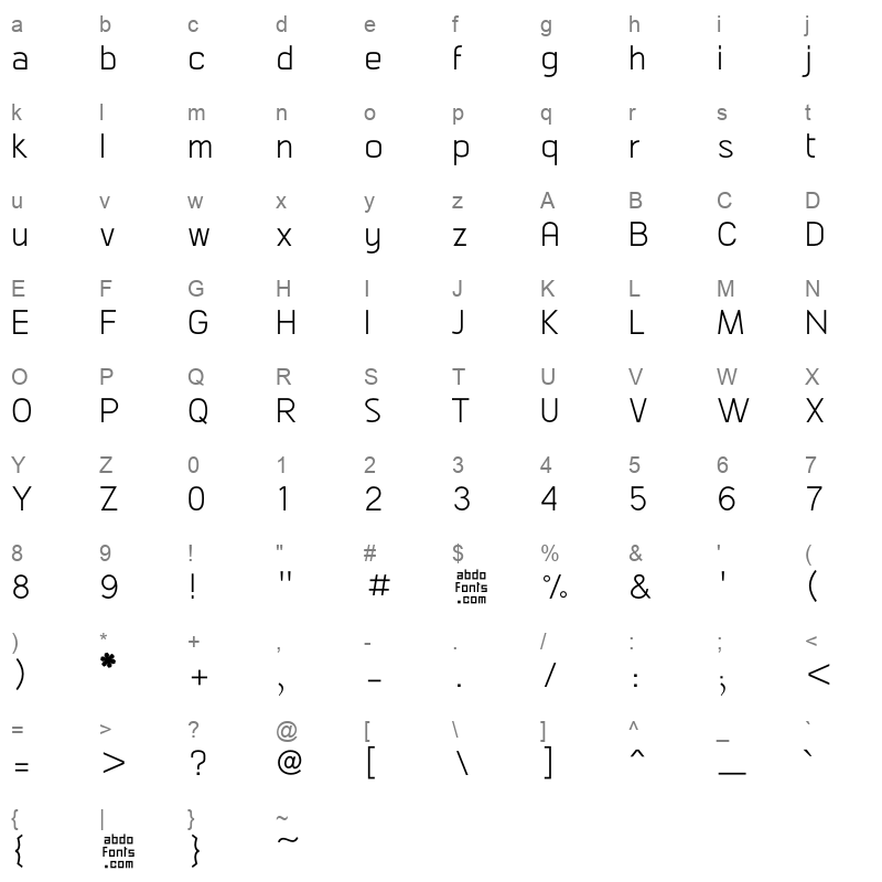 AbdoMaster Light Character Map