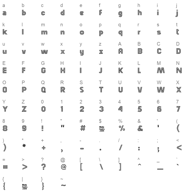 AbdoMasteroutline Character Map