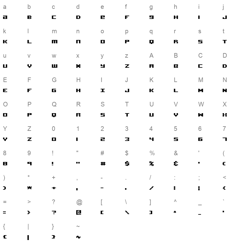 acknowtt Character Map