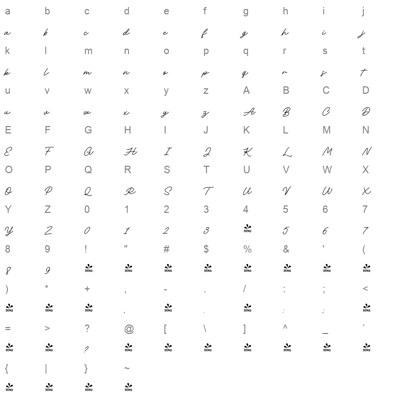 adventures unlimited script bold Character Map