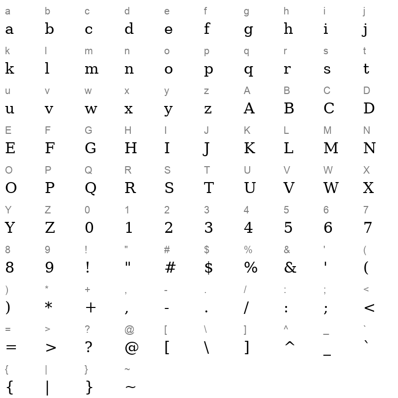 ae Khalid Regular Character Map