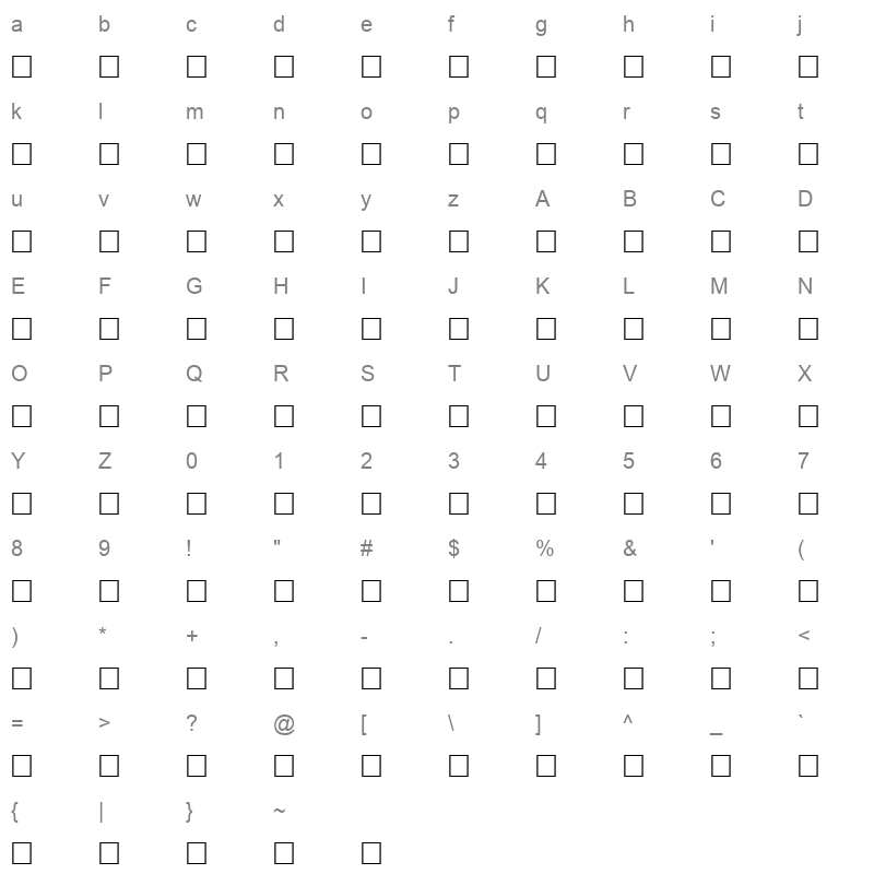 AF Quseem Normal Character Map