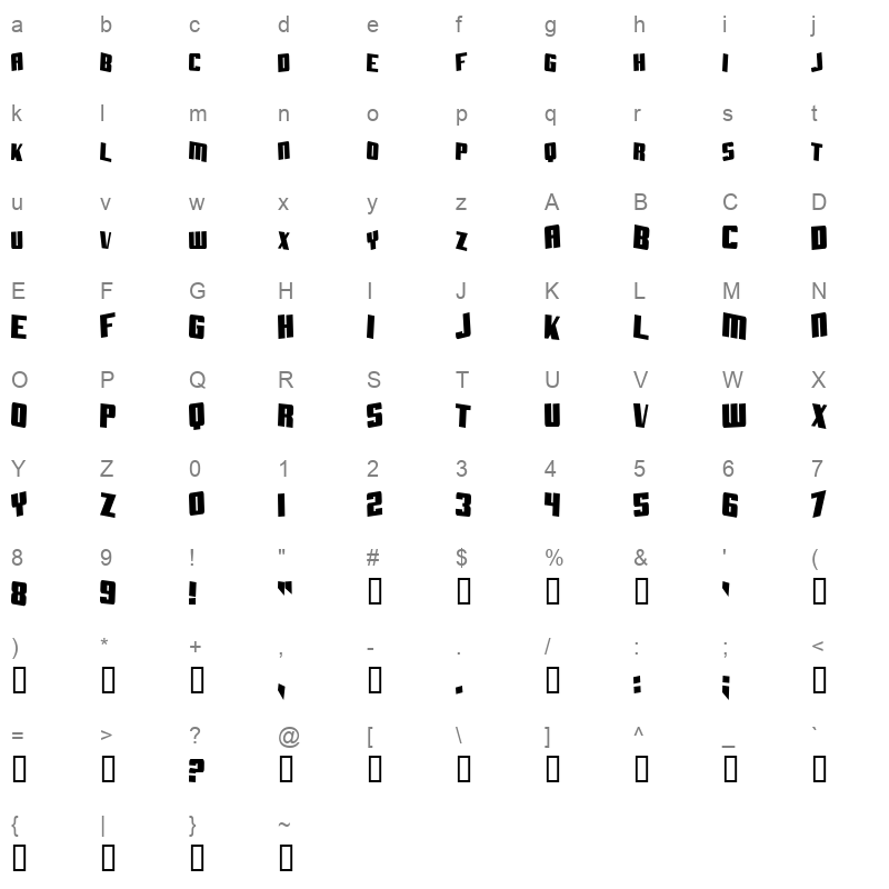 aftershock debris condensed solid Character Map
