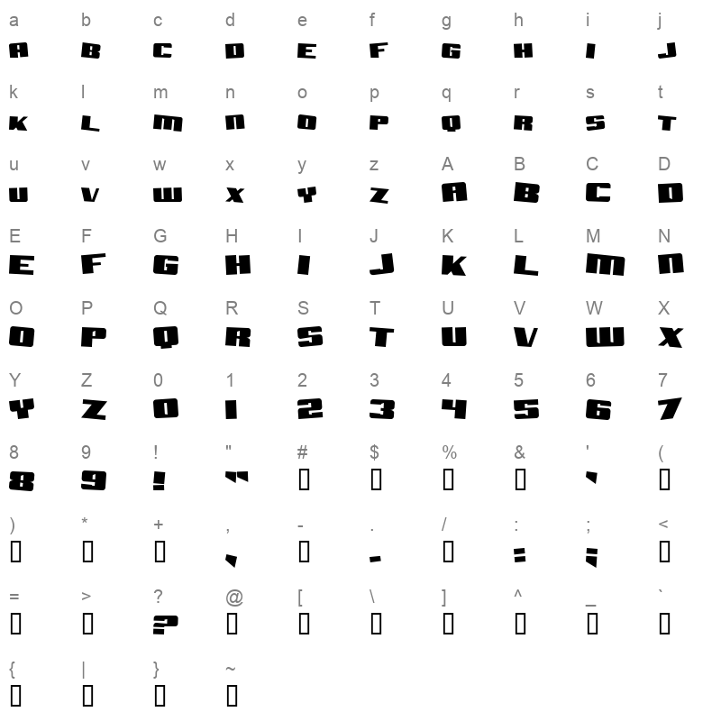aftershock debris solid Character Map
