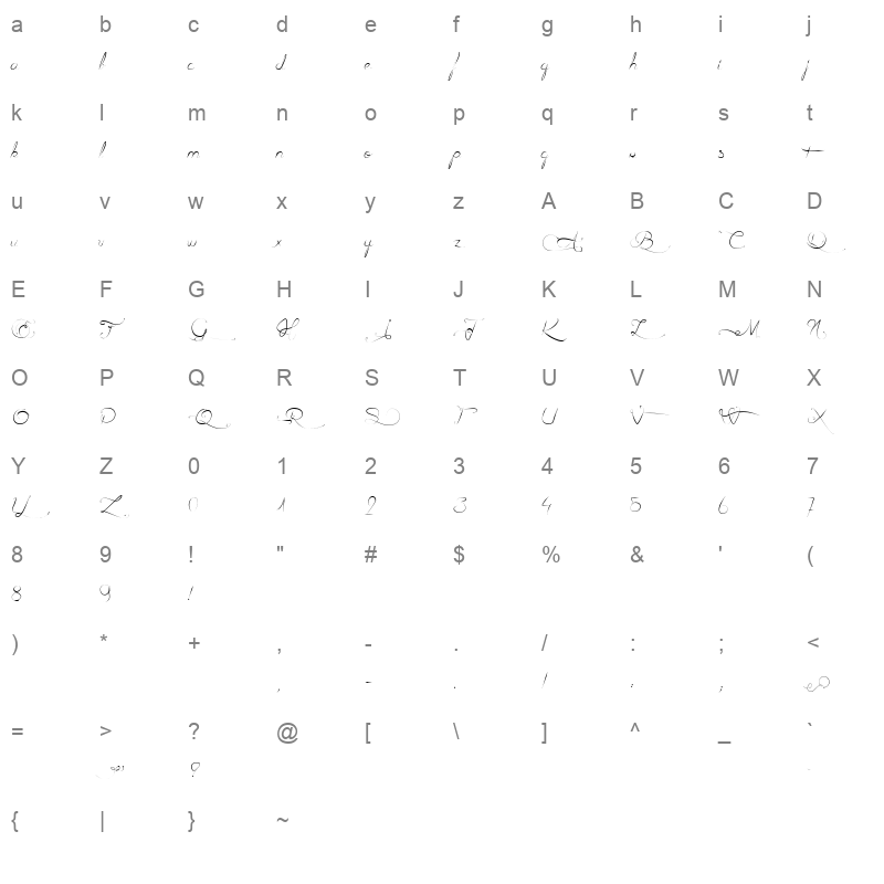 ail et fines herbes italic Character Map