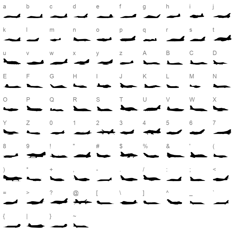 airforceiibs Character Map