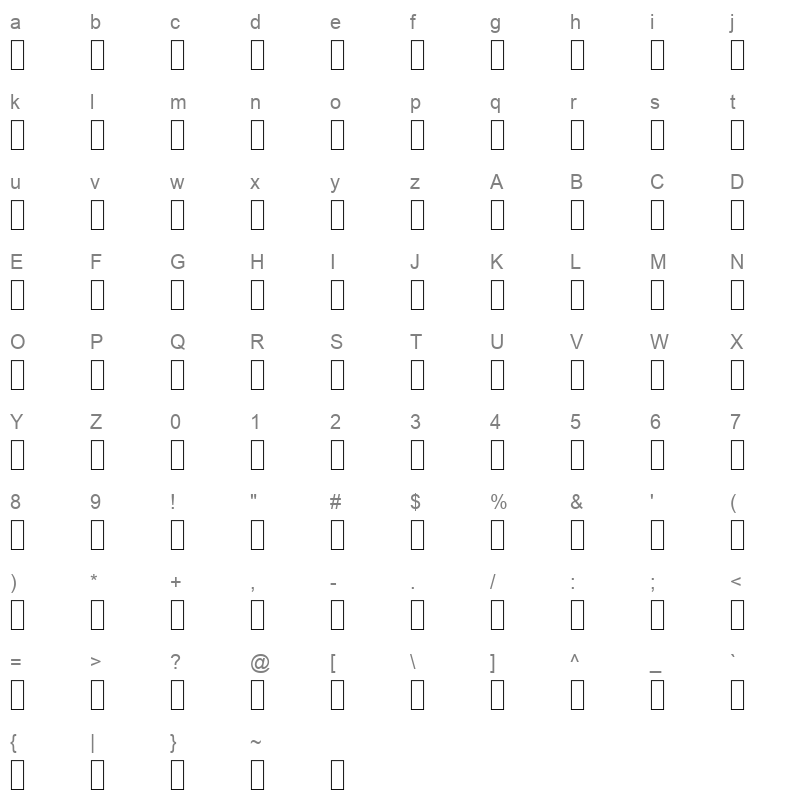 AlAhram Bold Italic Character Map