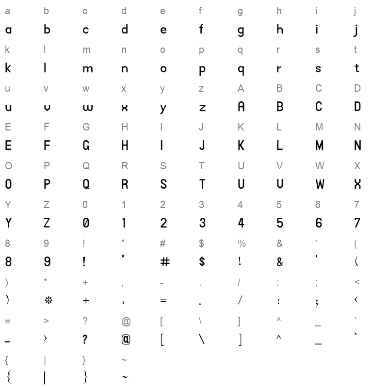 AlFars 9 Badr Regular Character Map