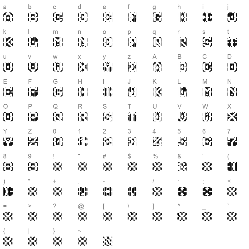 Amakan Stripes Character Map