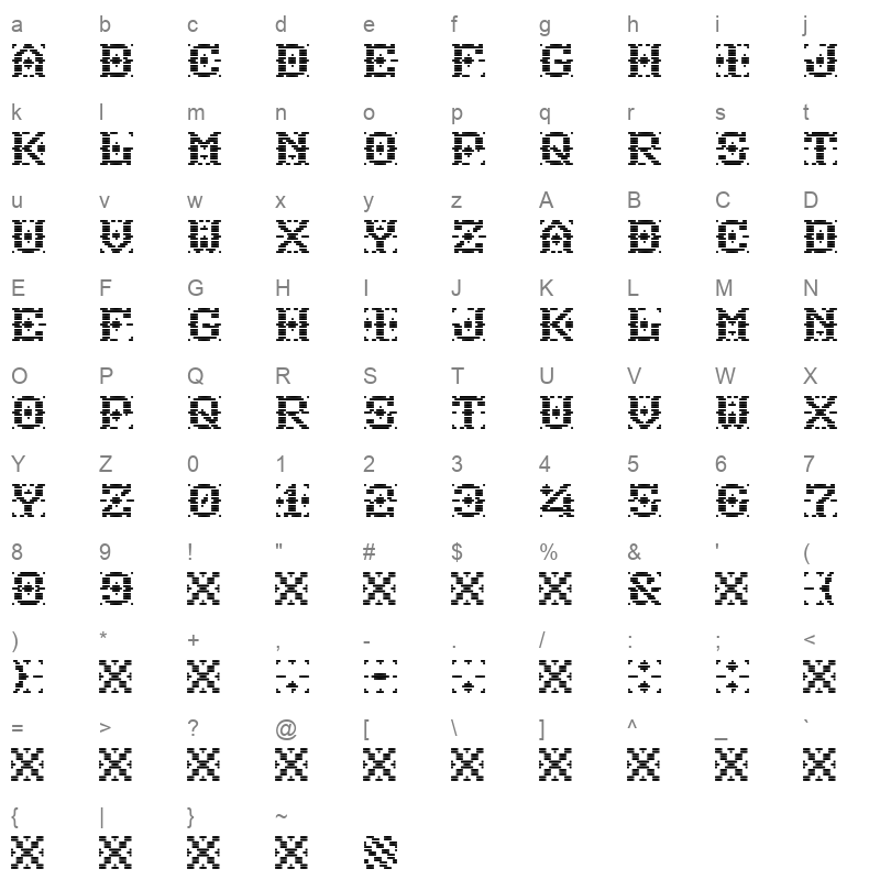 Amakan Strips Character Map