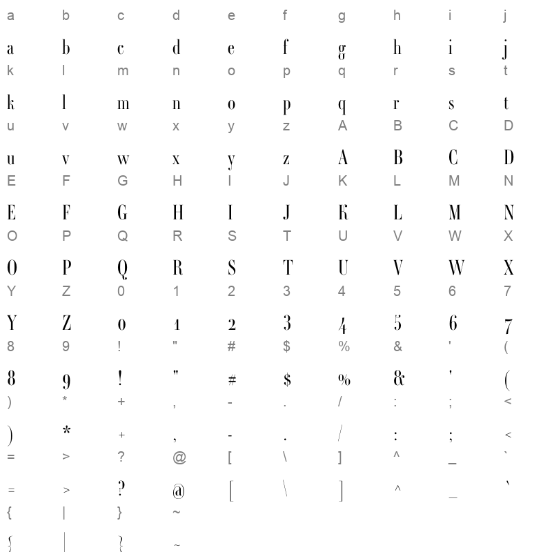 ambroise std firmin light Character Map