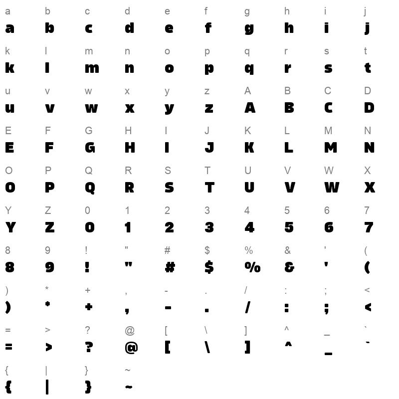 amfibia black Character Map