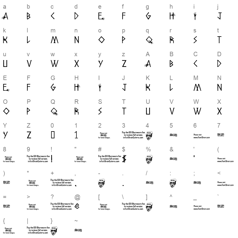 amhole Character Map