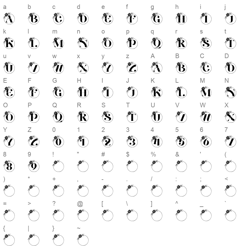 amour monogram Character Map