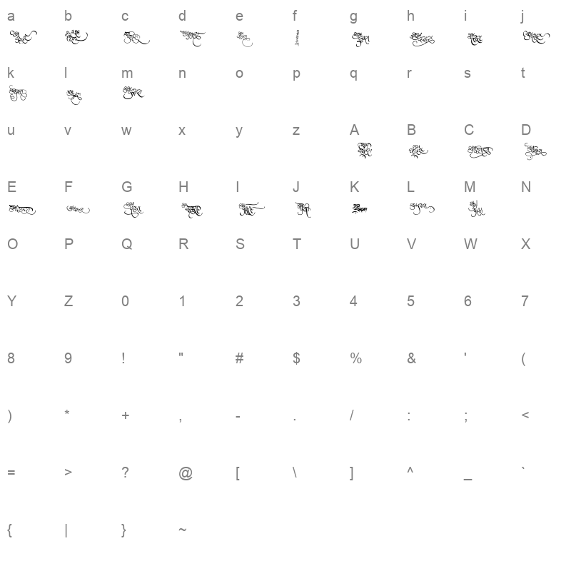 AMS Dasra 01 Regular Character Map