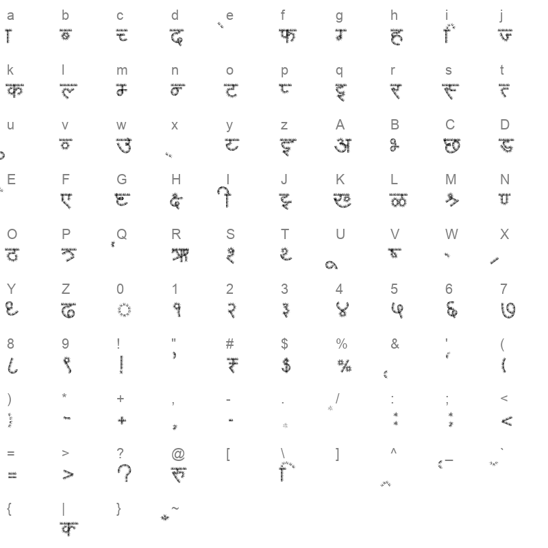 AMS Grass Regular Character Map