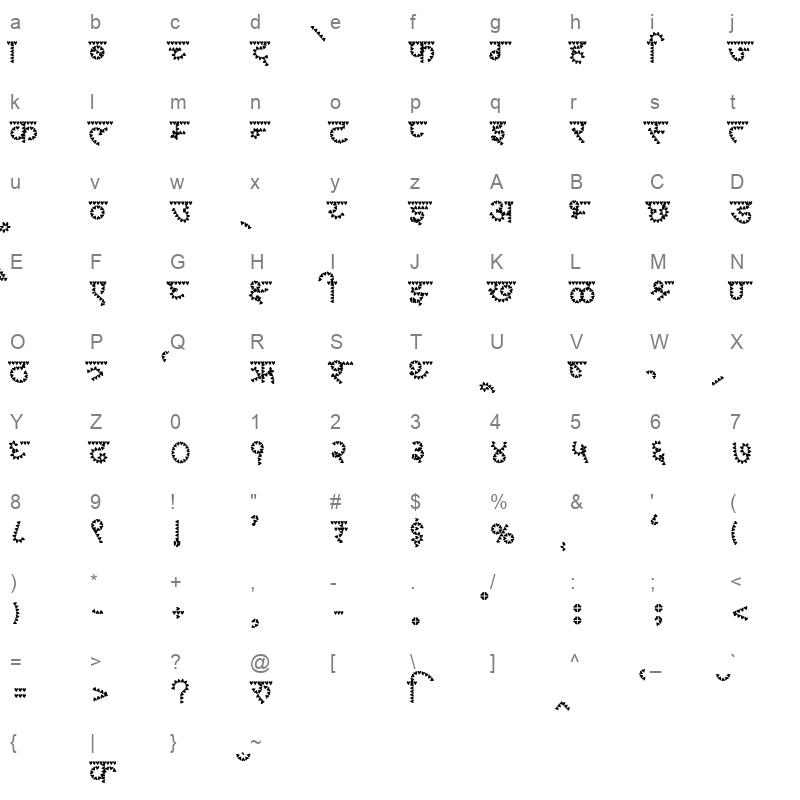 AMS Leafy 3 Regular Character Map