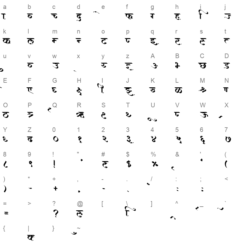 AMS Matarani Regular Character Map